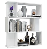 VidaXL Boekenkast/kamerscherm 80x24x96 cm hoogglans wit