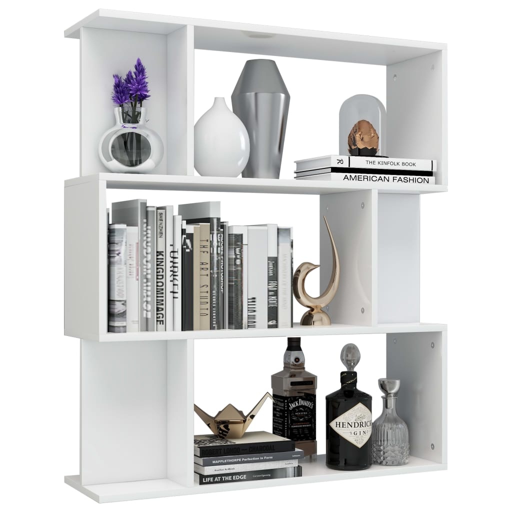 VidaXL Boekenkast/kamerscherm 80x24x96 cm hoogglans wit