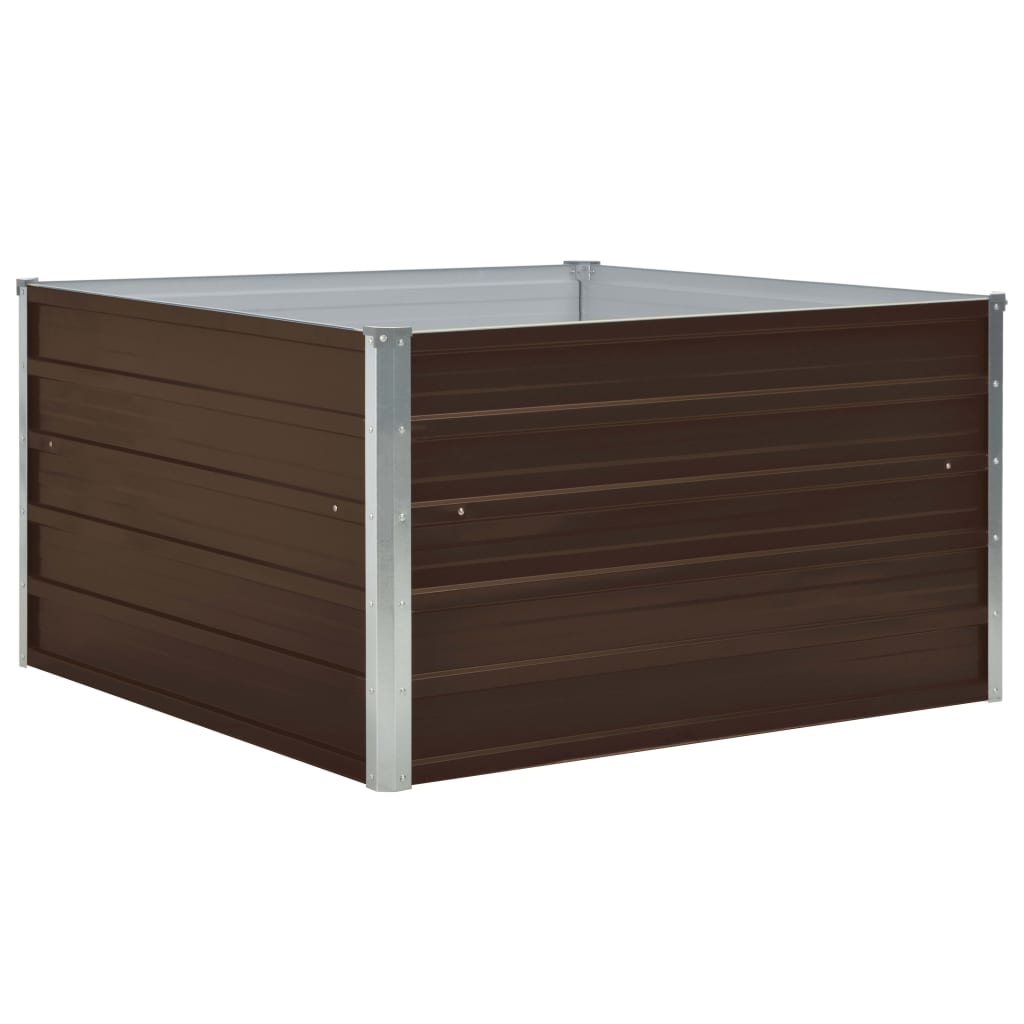VidaXL Plantenbak verhoogd 100x100x45 cm gegalvaniseerd staal bruin