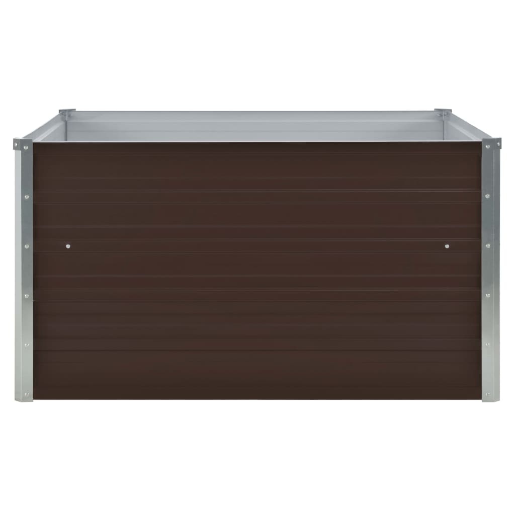 VidaXL Plantenbak verhoogd 100x100x45 cm gegalvaniseerd staal bruin