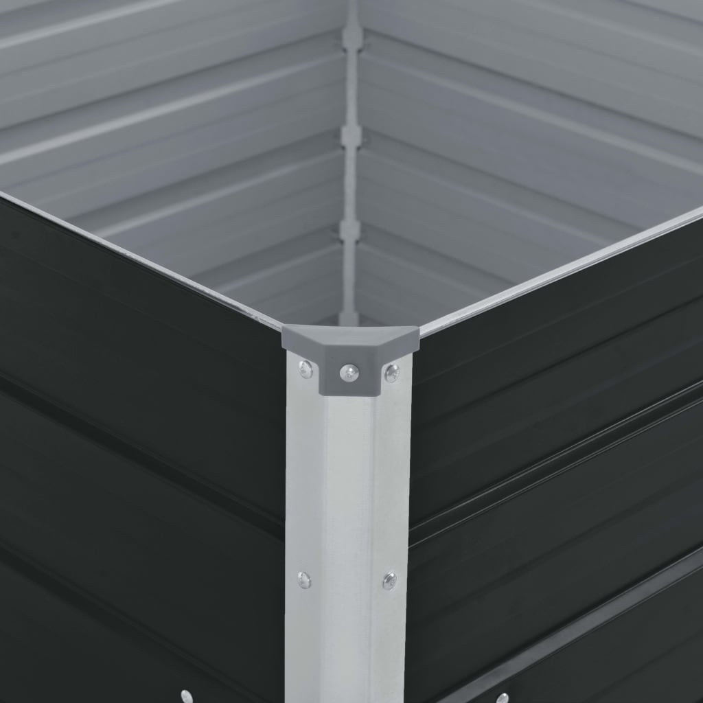 VidaXL Plantenbak verhoogd 100x100x45 cm gegalvaniseerd staal bruin