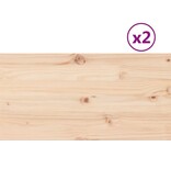 VidaXL Tafelbladen 2 st rechthoekig 90x45x2,5 cm massief grenenhout