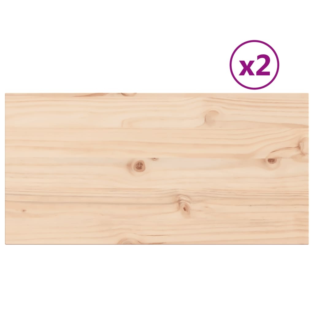VidaXL Tafelbladen 2 st rechthoekig 80x40x2,5 cm massief grenenhout