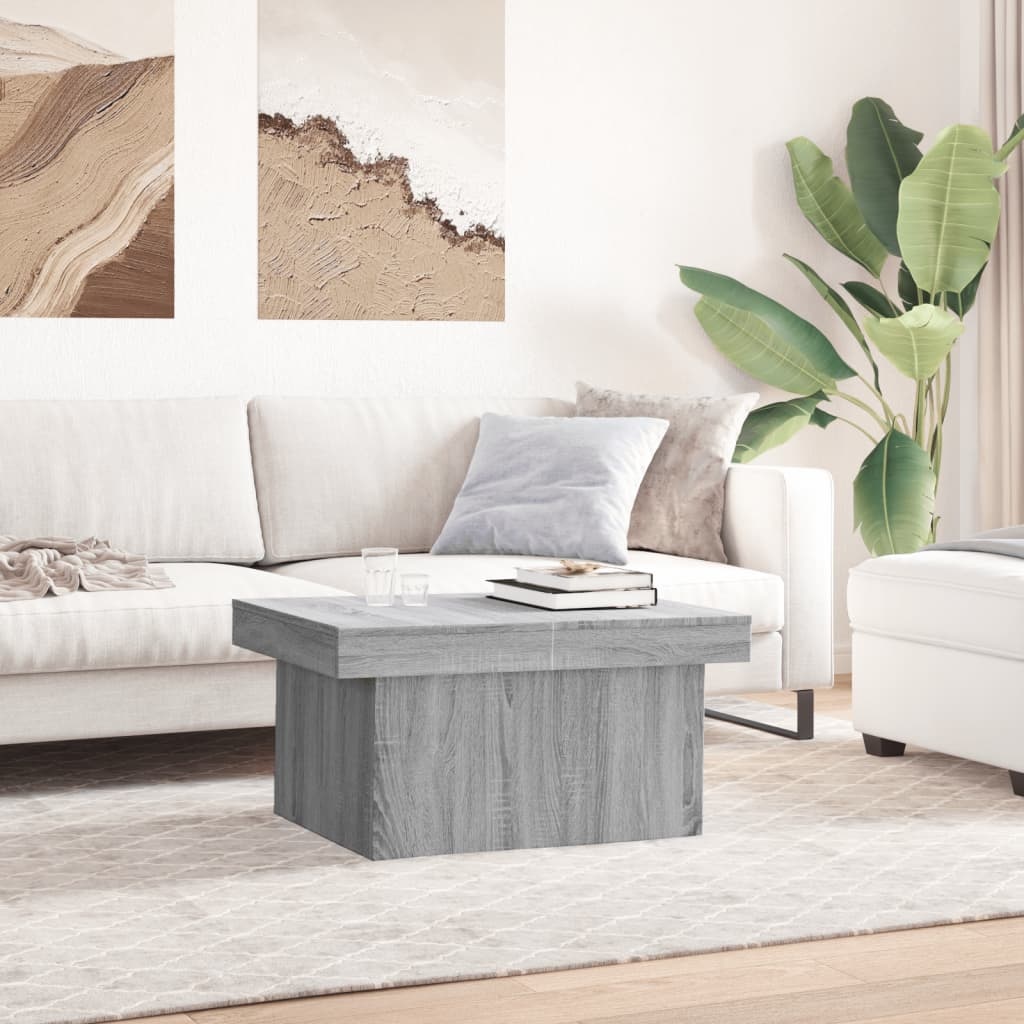 VidaXL Salontafel 80x55x40 cm bewerkt hout grijs sonoma eikenkleurig