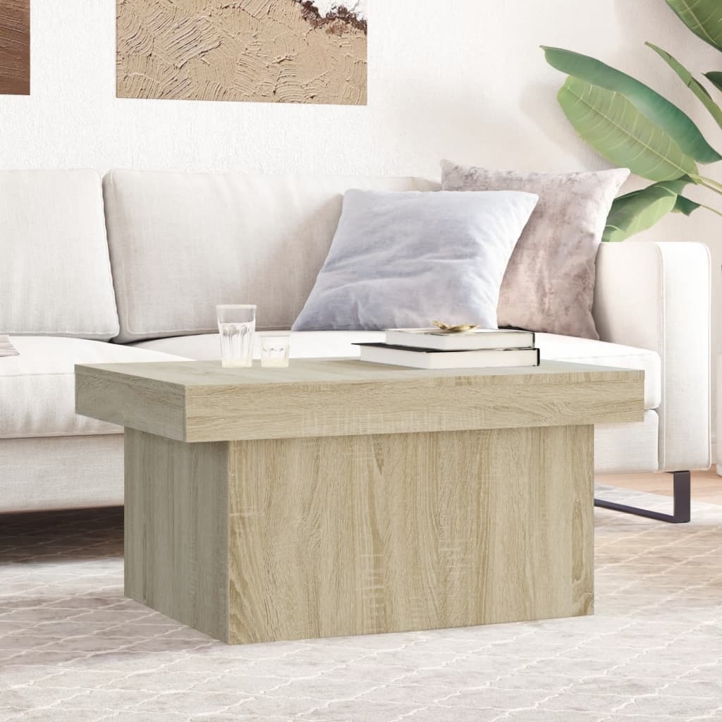 VidaXL Salontafel 80x55x40 cm bewerkt hout sonoma eikenkleurig