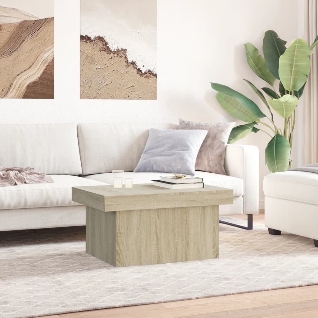 VidaXL Salontafel 80x55x40 cm bewerkt hout sonoma eikenkleurig