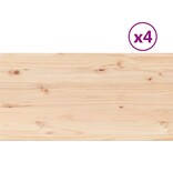 VidaXL Tafelbladen 4 st rechthoekig 90x45x2,5 cm massief grenenhout