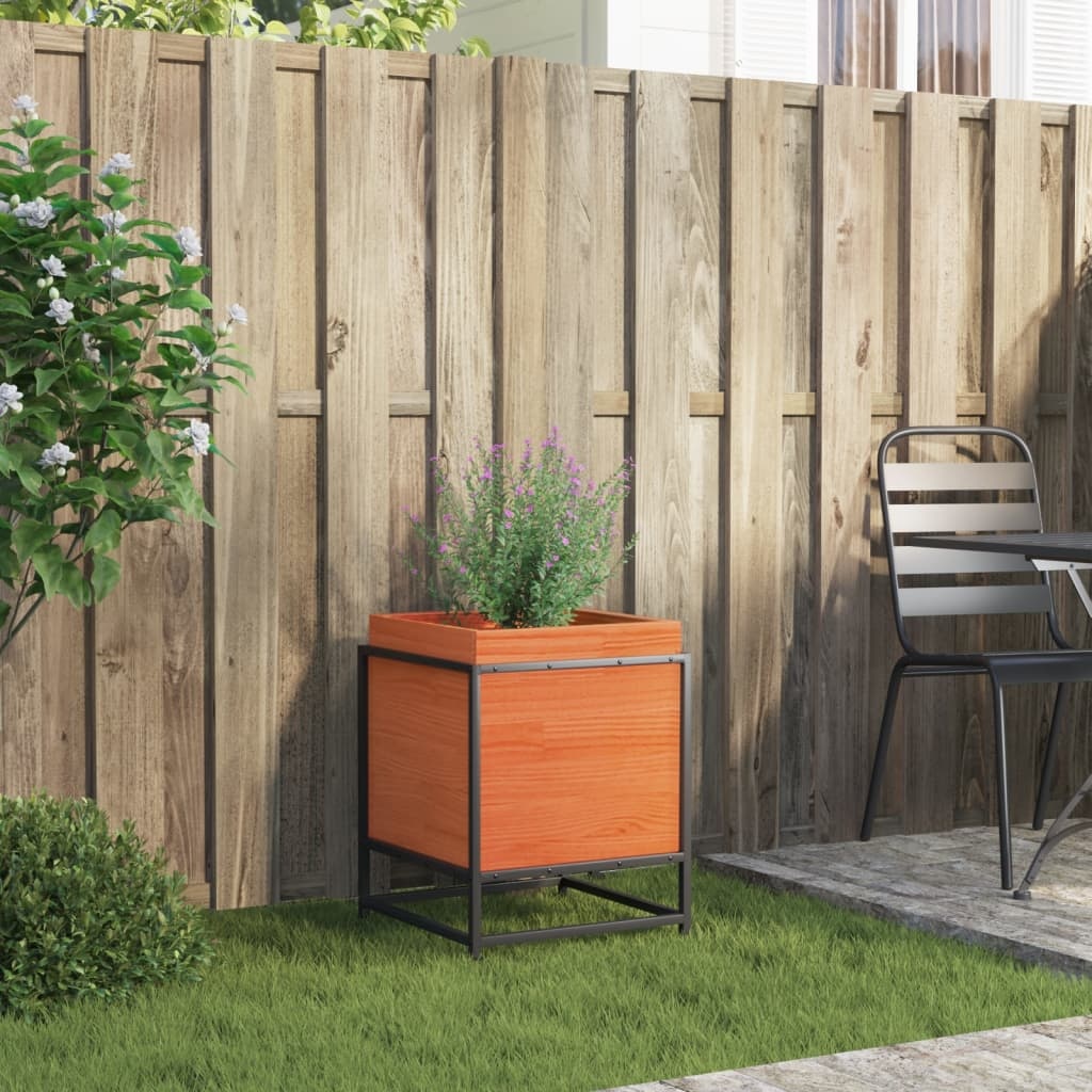 VidaXL Plantenbak 40x40x50 cm massief grenenhout wasbruin