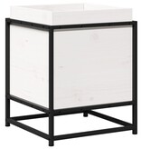VidaXL Plantenbak 40x40x50 cm massief grenenhout wit