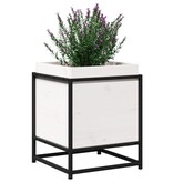VidaXL Plantenbak 40x40x50 cm massief grenenhout wit