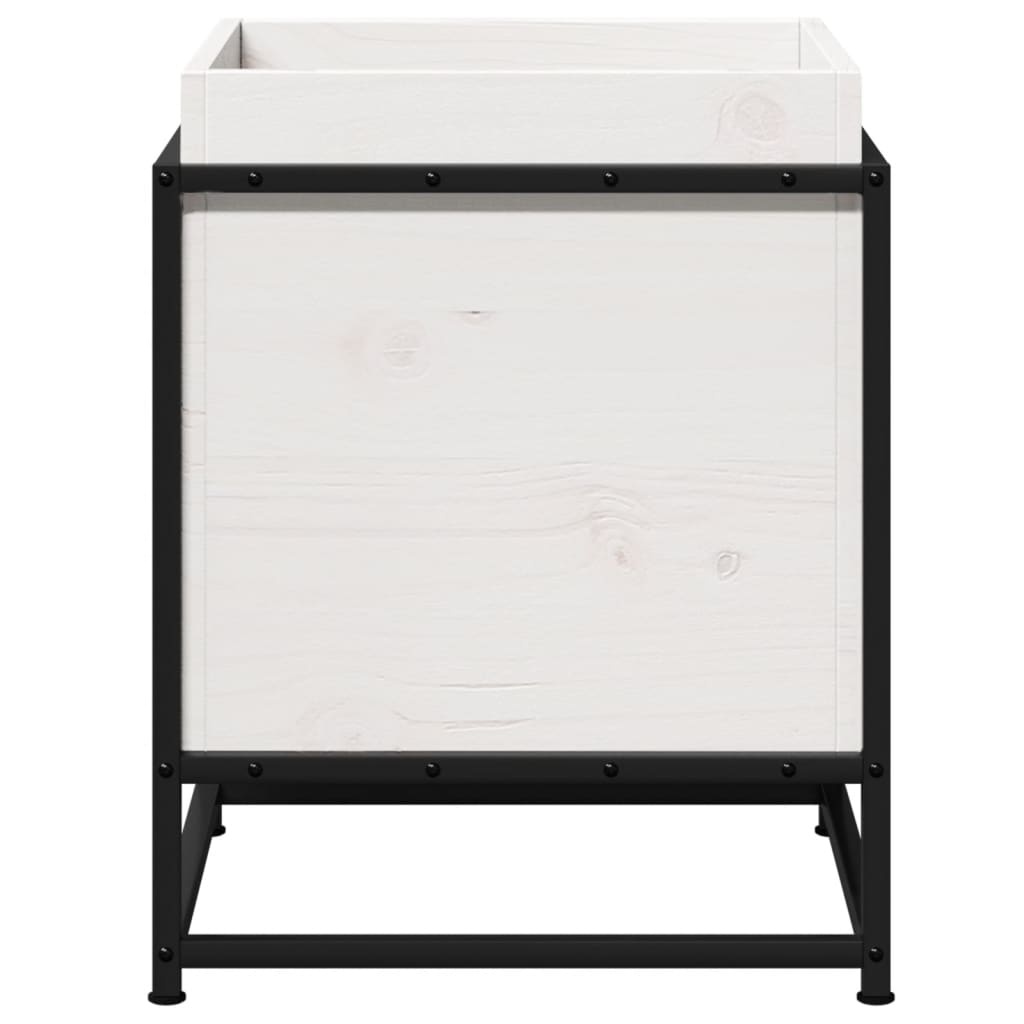 VidaXL Plantenbak 40x40x50 cm massief grenenhout wit
