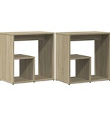 VidaXL Bijzettafels 2 st 50x30x50 cm bewerkt hout sonoma eikenkleurig
