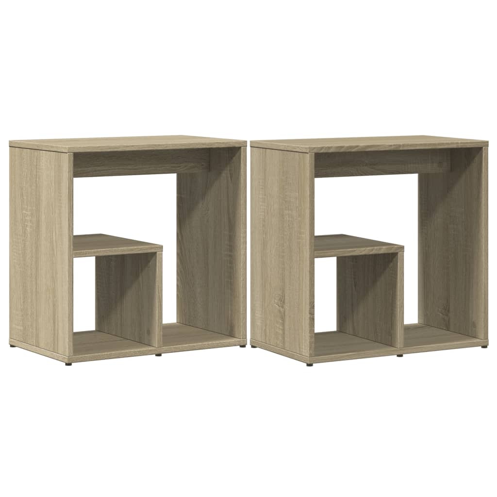 VidaXL Bijzettafels 2 st 50x30x50 cm bewerkt hout sonoma eikenkleurig