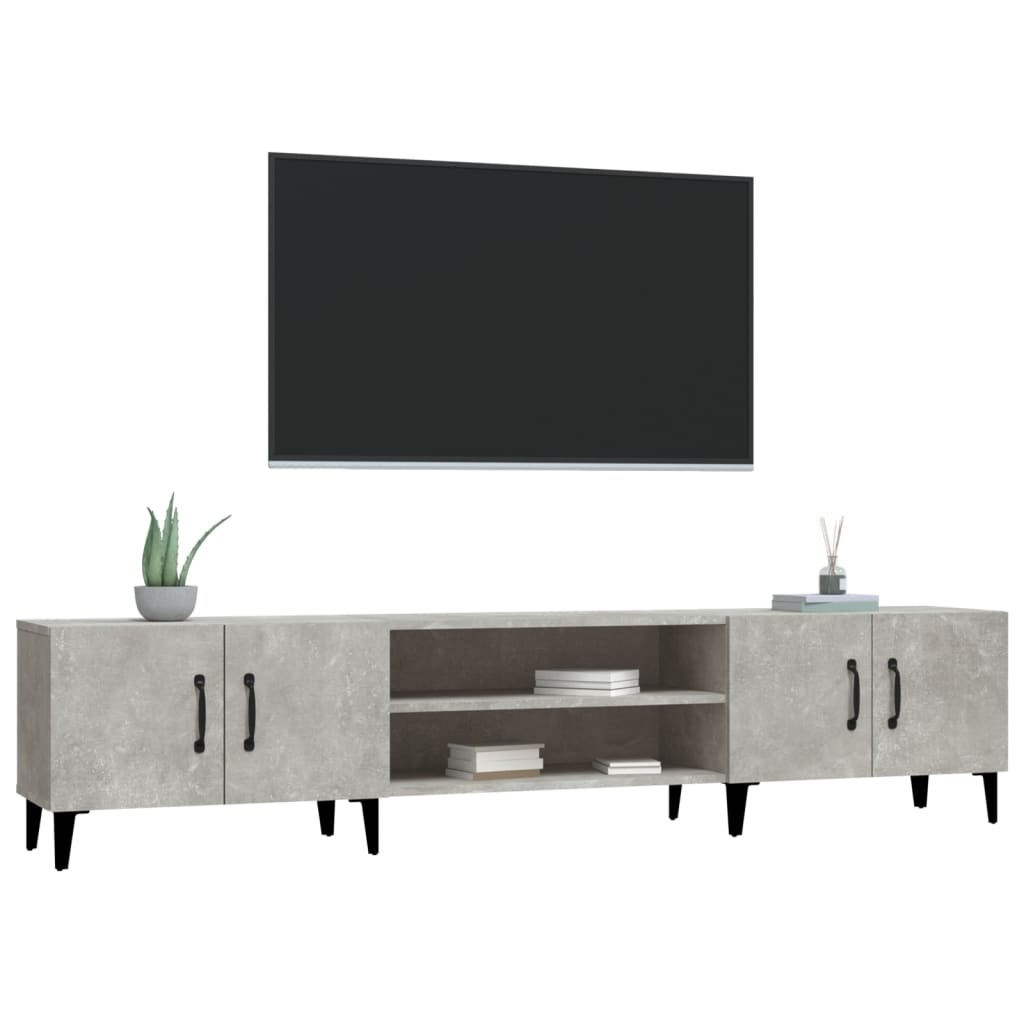 VidaXL Tv-meubel 180x31,5x40 cm bewerkt hout betongrijs
