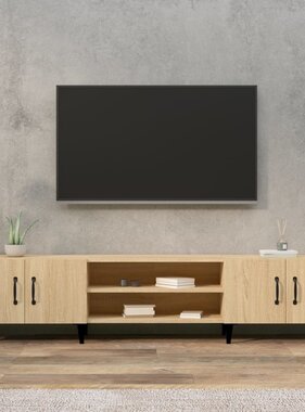 VidaXL Tv-meubel 180x31,5x40 cm bewerkt hout sonoma eikenkleurig