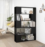 VidaXL Boekenkast/kamerscherm 100x24x155 cm bewerkt hout zwart