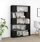 VidaXL Boekenkast/kamerscherm 100x24x155 cm bewerkt hout zwart