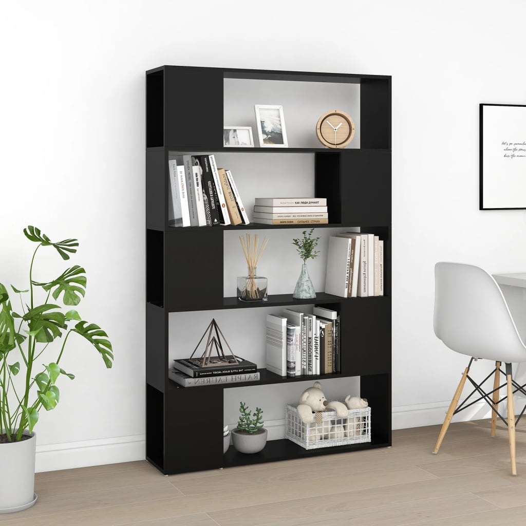 VidaXL Boekenkast/kamerscherm 100x24x155 cm bewerkt hout zwart