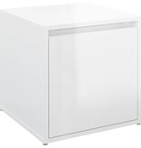 VidaXL Opbergbox met lade 40,5x40x40 cm bewerkt hout hoogglans wit