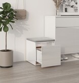 VidaXL Opbergbox met lade 40,5x40x40 cm bewerkt hout hoogglans wit