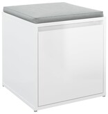 VidaXL Opbergbox met lade 40,5x40x40 cm bewerkt hout hoogglans wit