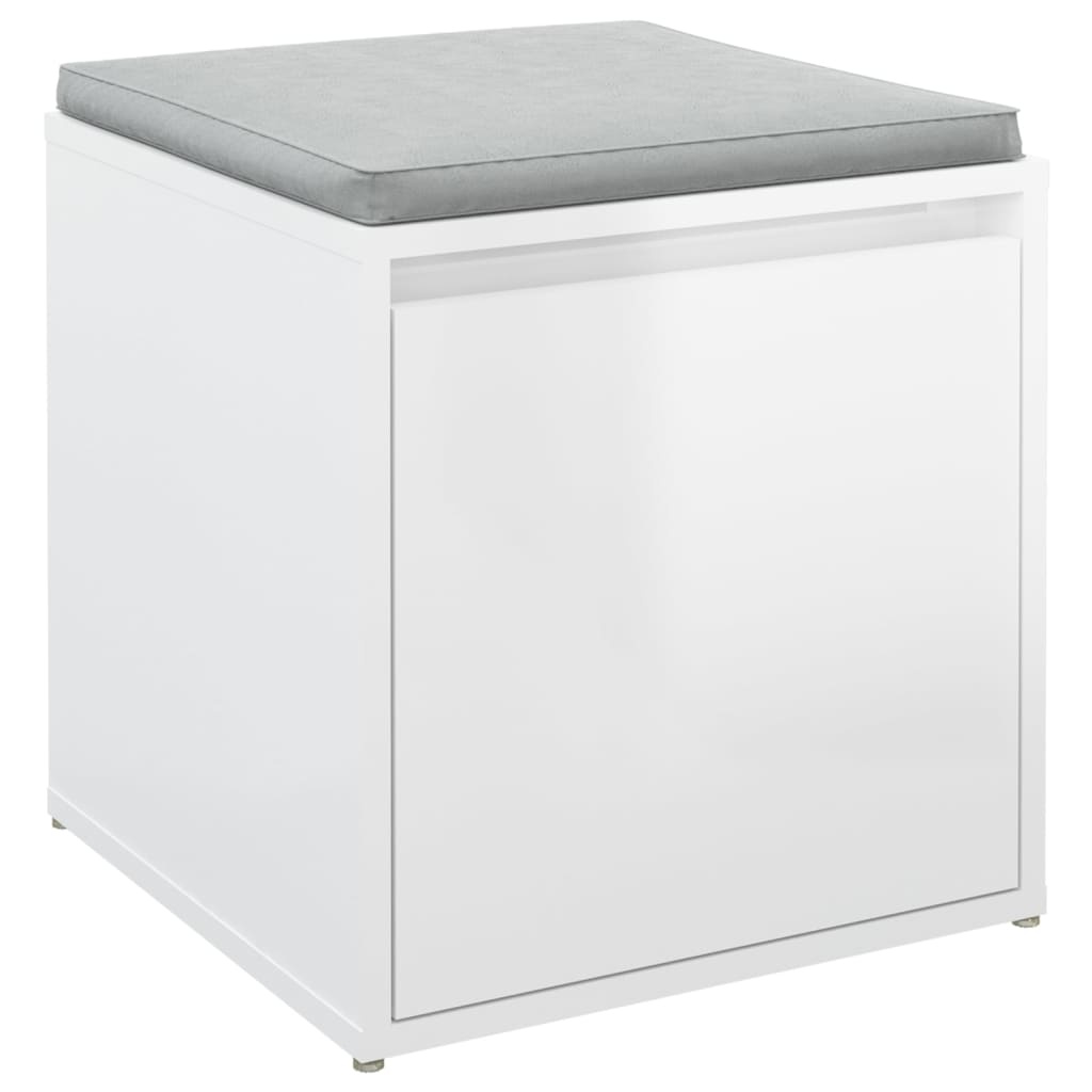 VidaXL Opbergbox met lade 40,5x40x40 cm bewerkt hout hoogglans wit