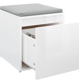 VidaXL Opbergbox met lade 40,5x40x40 cm bewerkt hout hoogglans wit