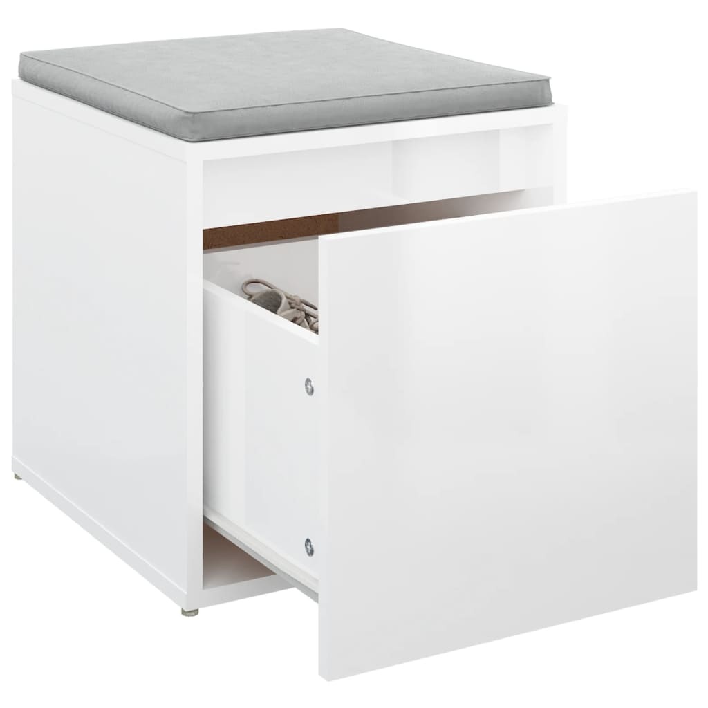 VidaXL Opbergbox met lade 40,5x40x40 cm bewerkt hout hoogglans wit