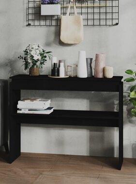 VidaXL Wandtafel 102x30x80 cm bewerkt hout zwart