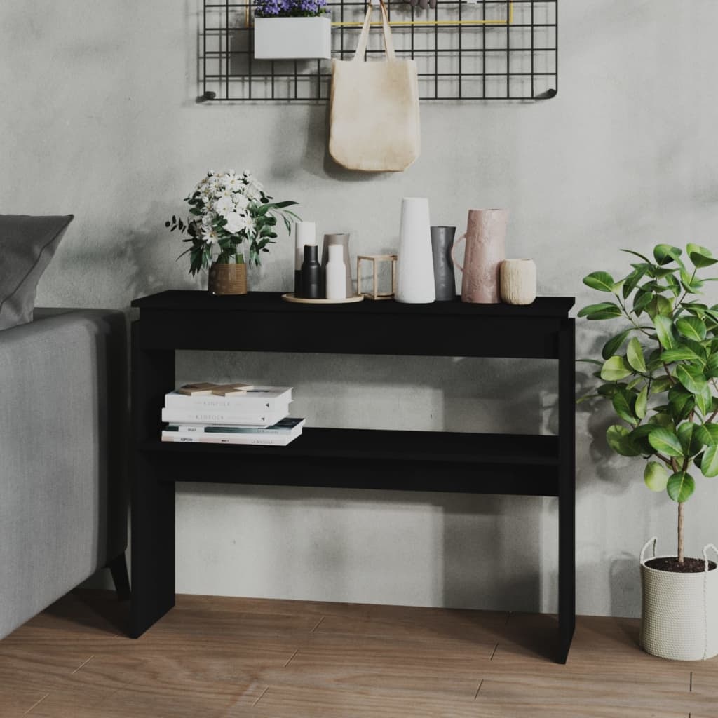 VidaXL Wandtafel 102x30x80 cm bewerkt hout zwart