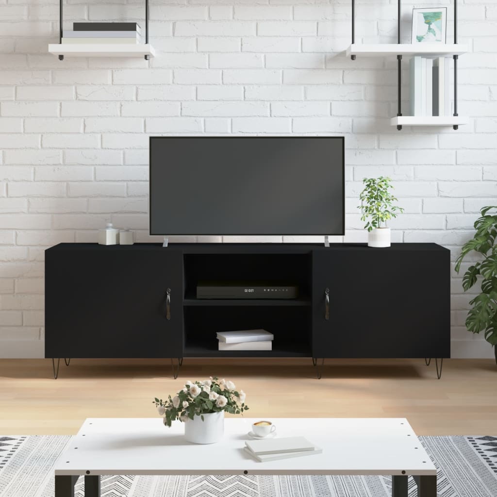 VidaXL Tv-meubel 150x30x50 cm bewerkt hout zwart