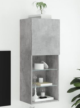 VidaXL Tv-meubel met LED-verlichting 40,5x30x102 cm betongrijs