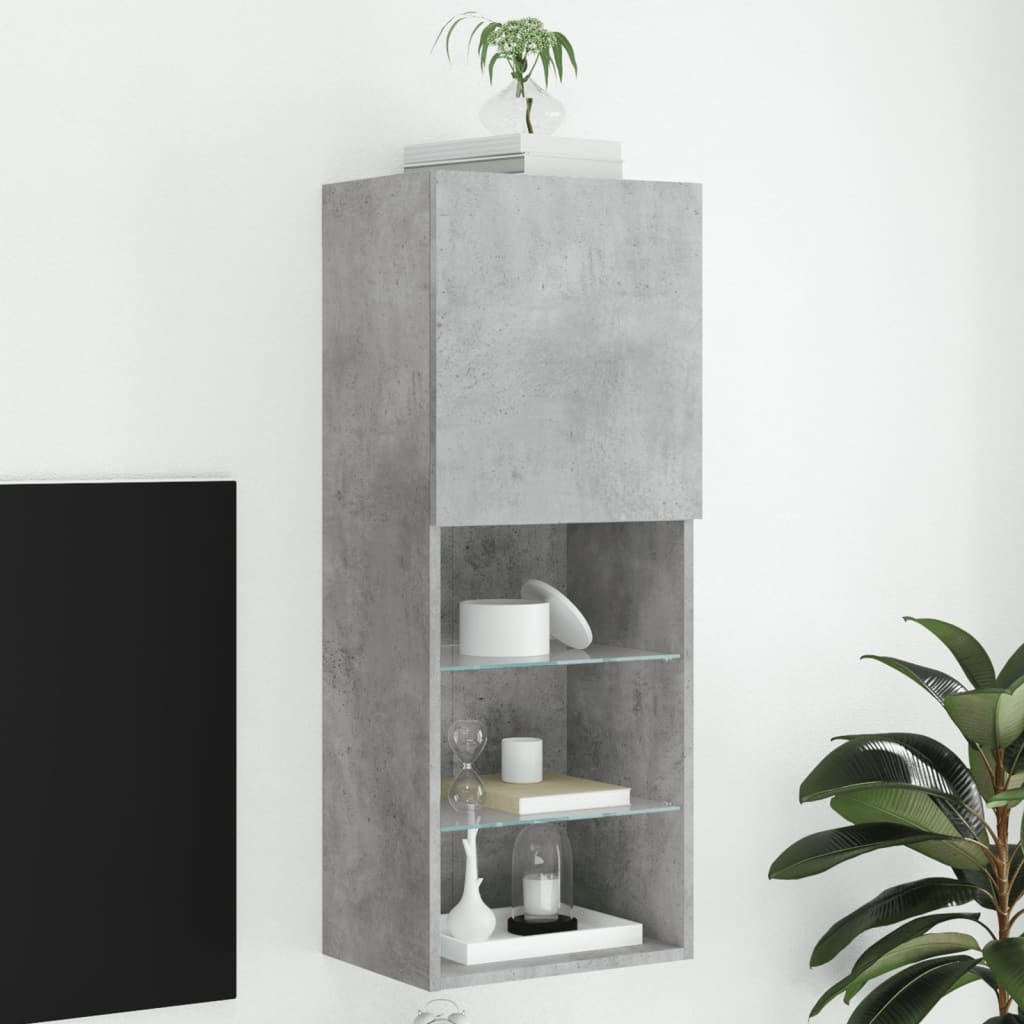 VidaXL Tv-meubel met LED-verlichting 40,5x30x102 cm betongrijs