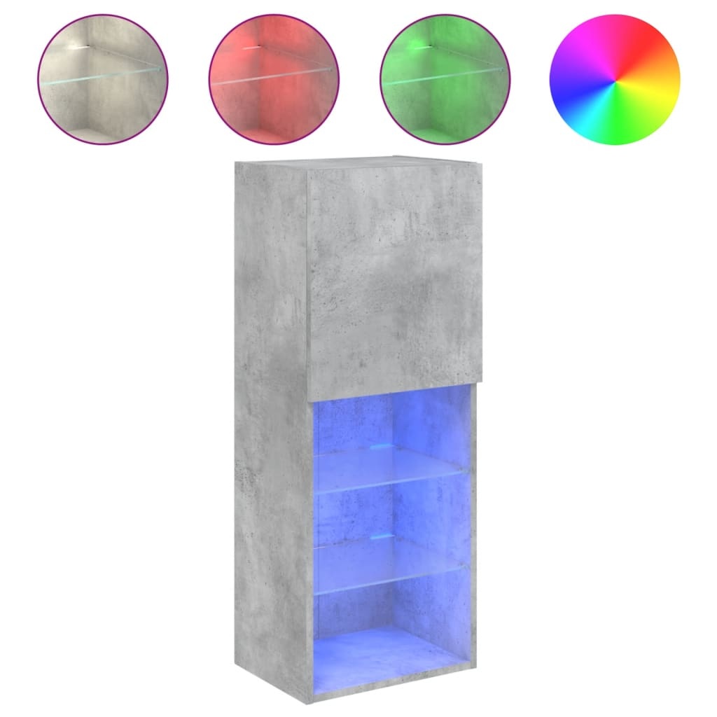 VidaXL Tv-meubel met LED-verlichting 40,5x30x102 cm betongrijs