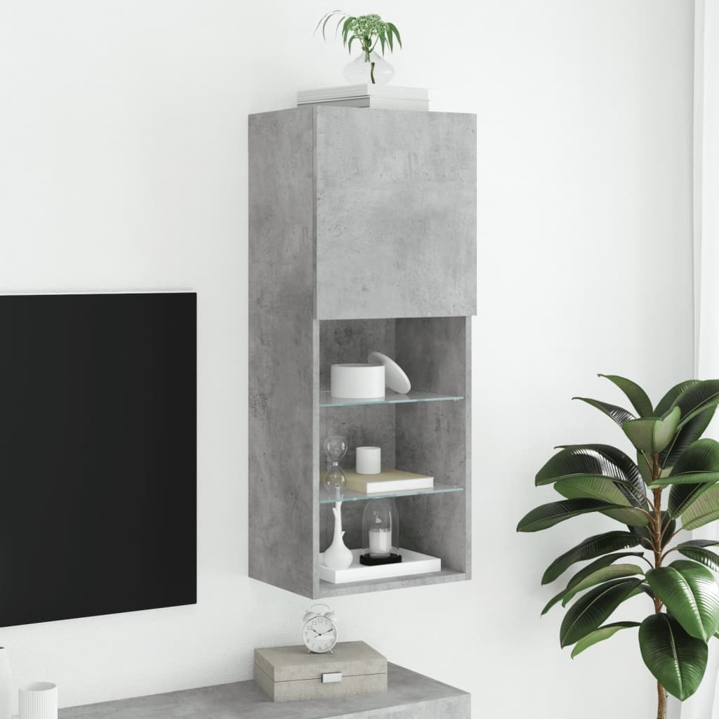 VidaXL Tv-meubel met LED-verlichting 40,5x30x102 cm betongrijs