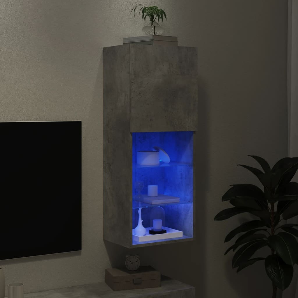 VidaXL Tv-meubel met LED-verlichting 40,5x30x102 cm betongrijs