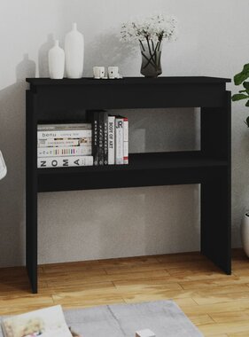 VidaXL Wandtafel 80x30x80 cm spaanplaat zwart