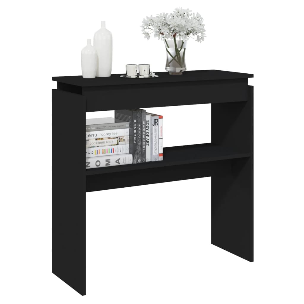 VidaXL Wandtafel 80x30x80 cm spaanplaat zwart