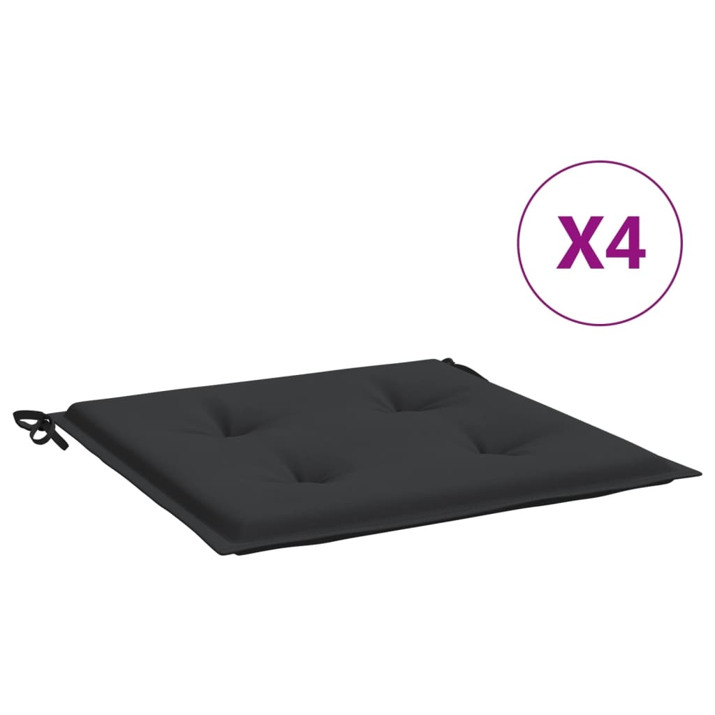 vidaXL Tuinstoelkussens 4 st 40x40x3 cm oxford stof zwart