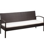 VidaXL 5-delige Loungeset met kussens poly rattan bruin