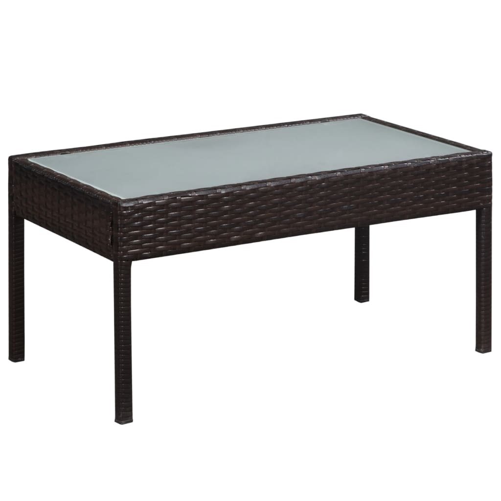 VidaXL 5-delige Loungeset met kussens poly rattan bruin