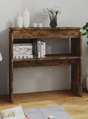VidaXL Wandtafel 80x30x80 cm bewerkt hout gerookt eikenkleurig