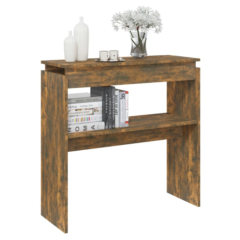 VidaXL Wandtafel 80x30x80 cm bewerkt hout gerookt eikenkleurig