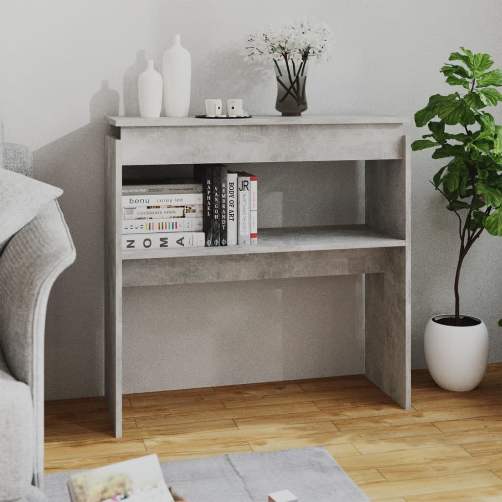 VidaXL Wandtafel 80x30x80 cm spaanplaat betongrijs