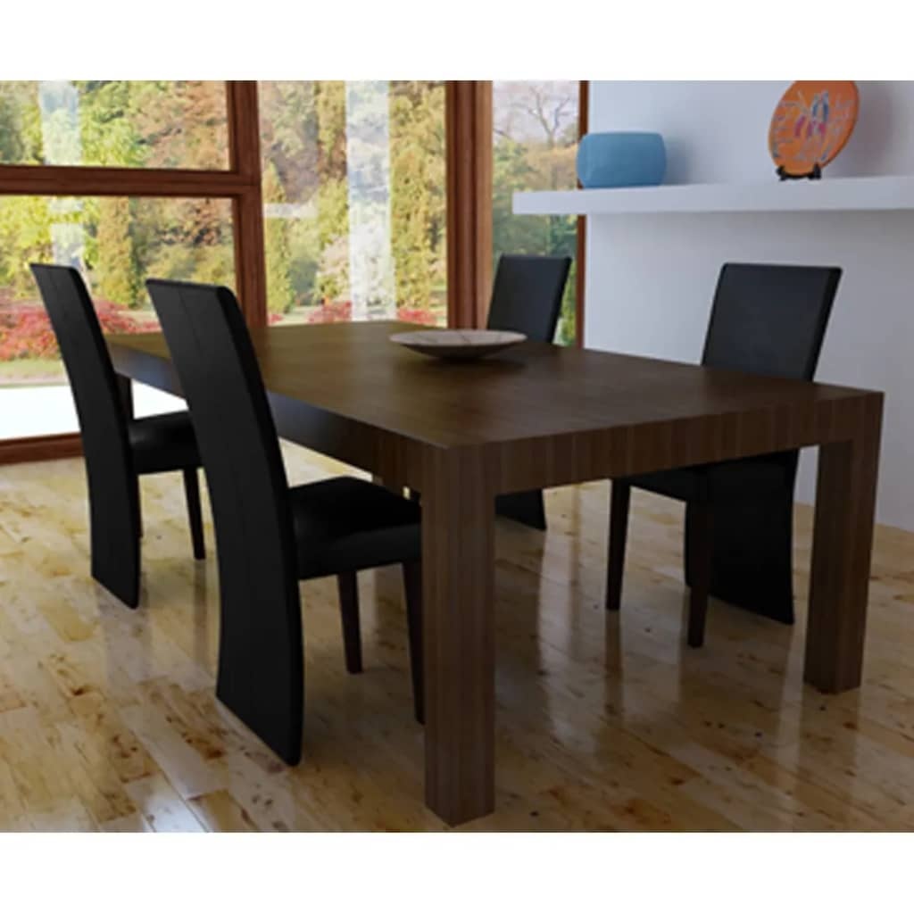 VidaXL Eetkamerstoelen 4 st kunstleer zwart