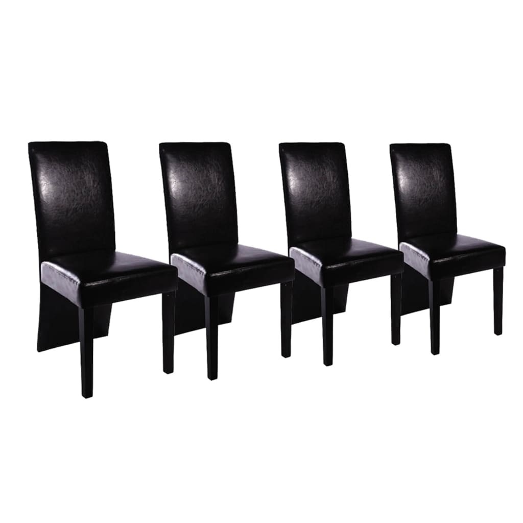 VidaXL Eetkamerstoelen 4 st kunstleer zwart