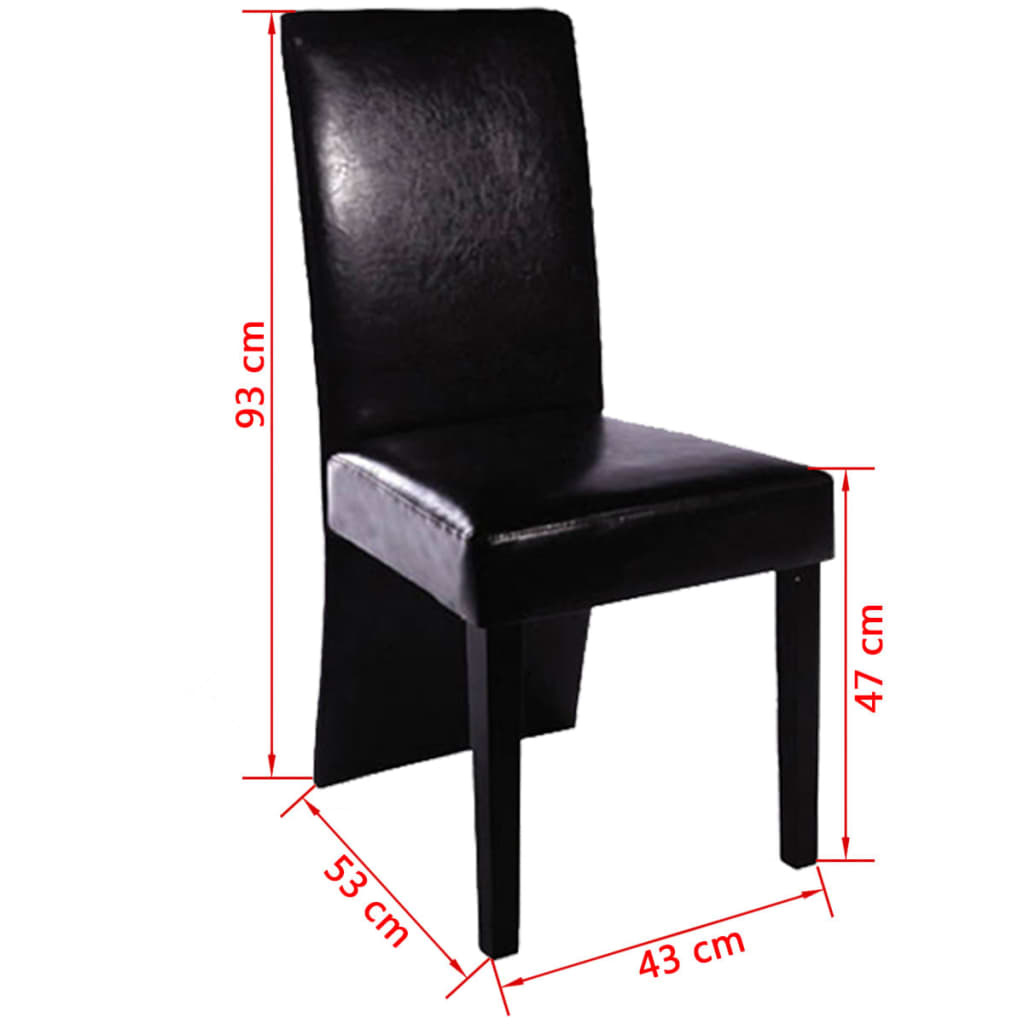 VidaXL Eetkamerstoelen 4 st kunstleer zwart