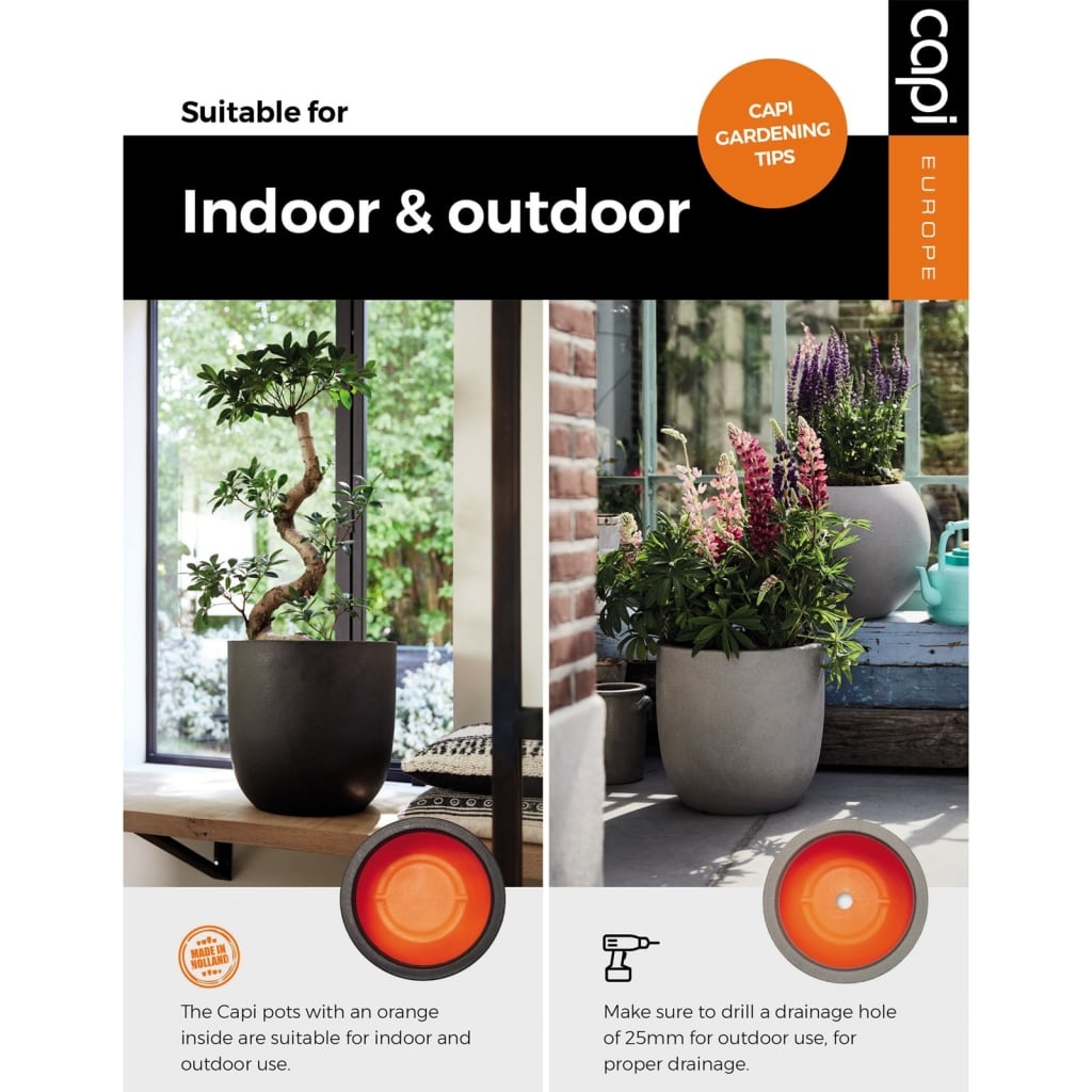 VidaXL Plantenbak Groove 35x34 cm antracietkleurig