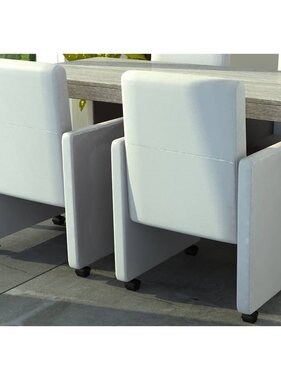 VidaXL Eetkamerstoelen 2 st kunstleer wit