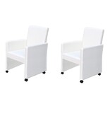 VidaXL Eetkamerstoelen 2 st kunstleer wit